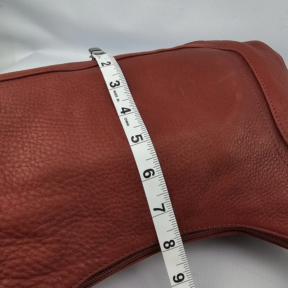 Longaberger Leather So Rachel Boho Shoulder Bag Merlot/Red - Picture 9 of 12